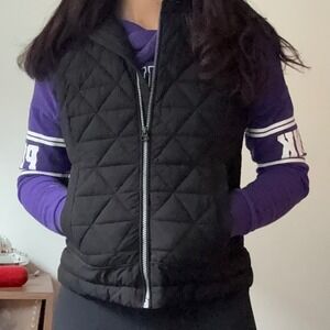 Marc New York Andrew Marc Black Quilted Faux Down Hooded Vest Size M